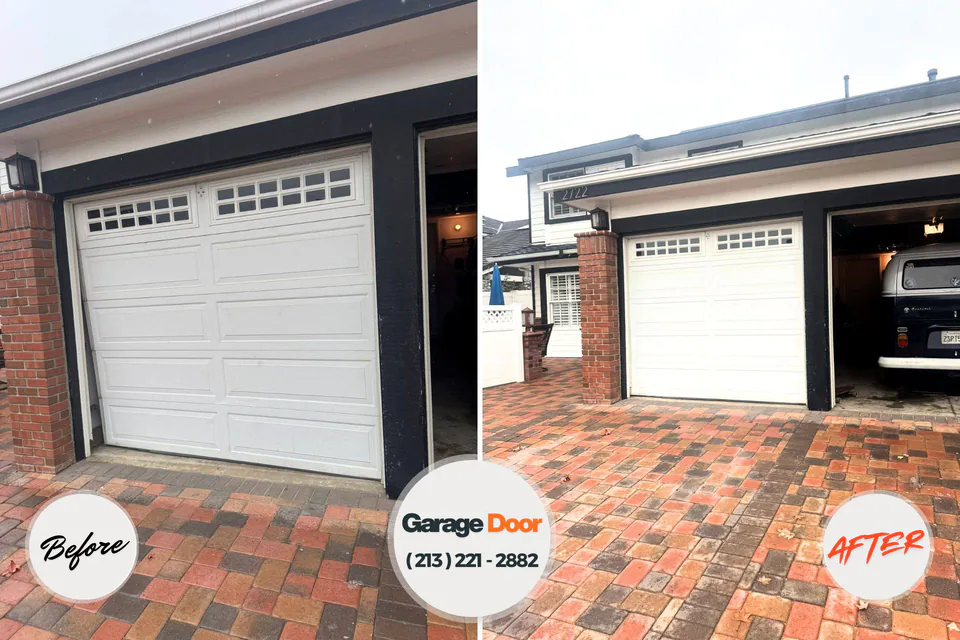 Before and after: garage door repair Kalkaska, MI